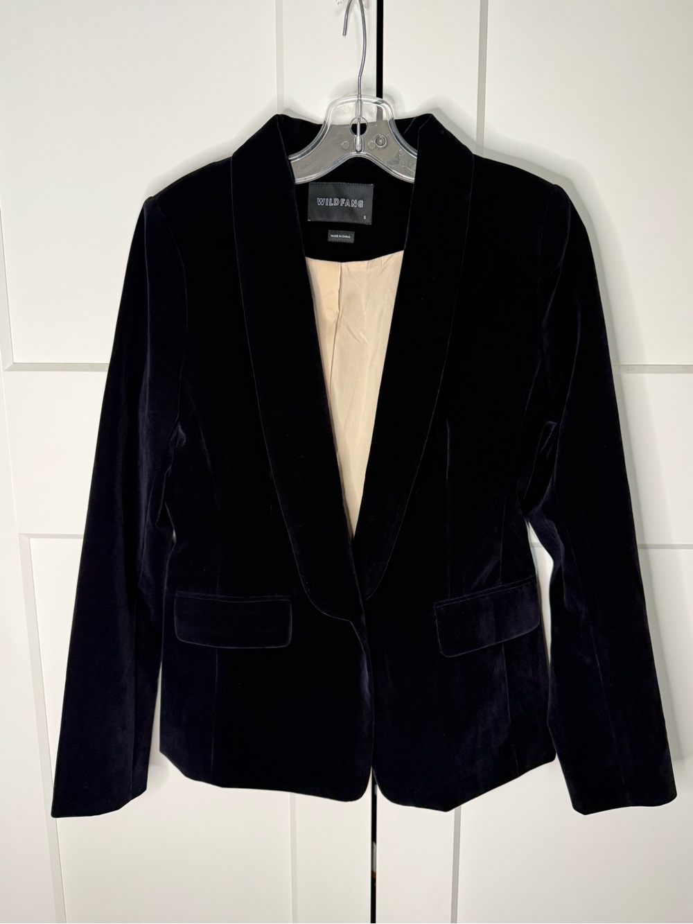 Wildfang black velvet tuxedo blazer NWOT size S